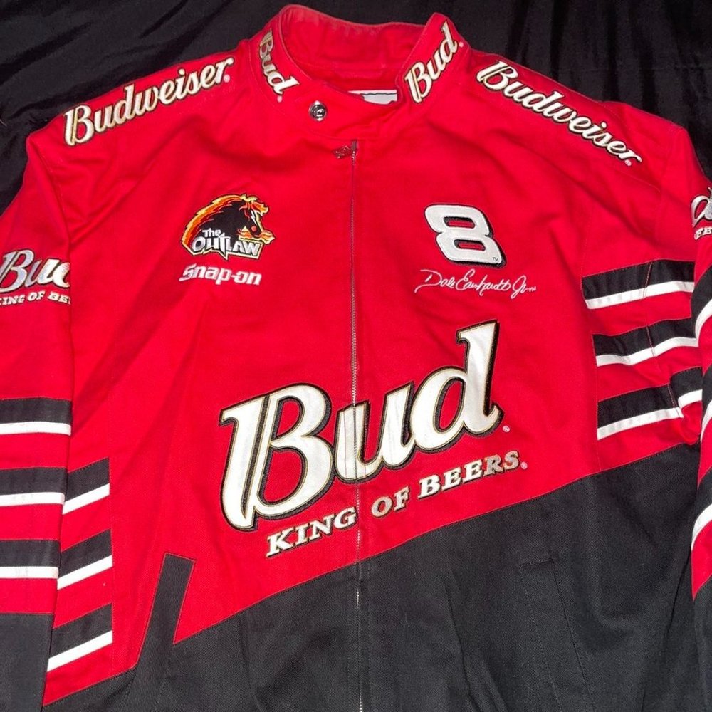 Chase Authentics Dale Earnhardt Budweiser King Of Beers NASCAR Jacket XL - Picture 3 of 4